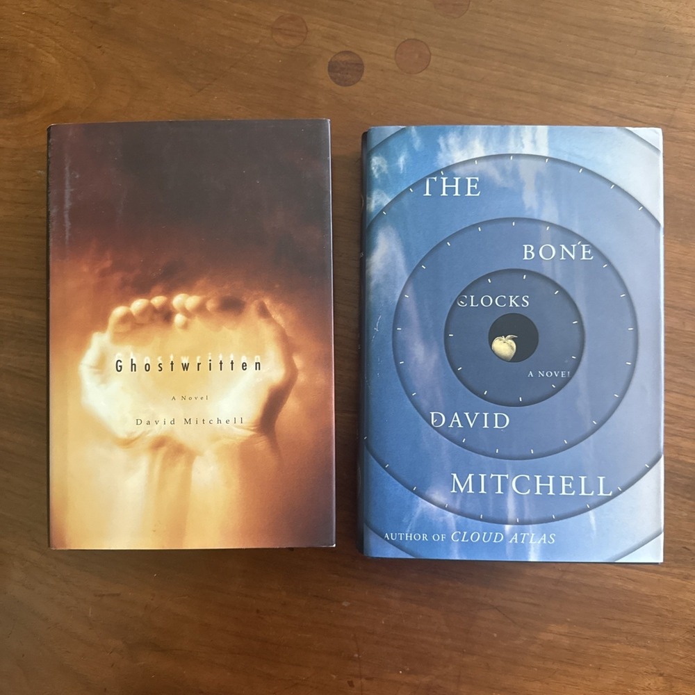 David Mitchell Lot 2 Books Ghostwritten Bone Clocks 1st Edition HC Novels DJ